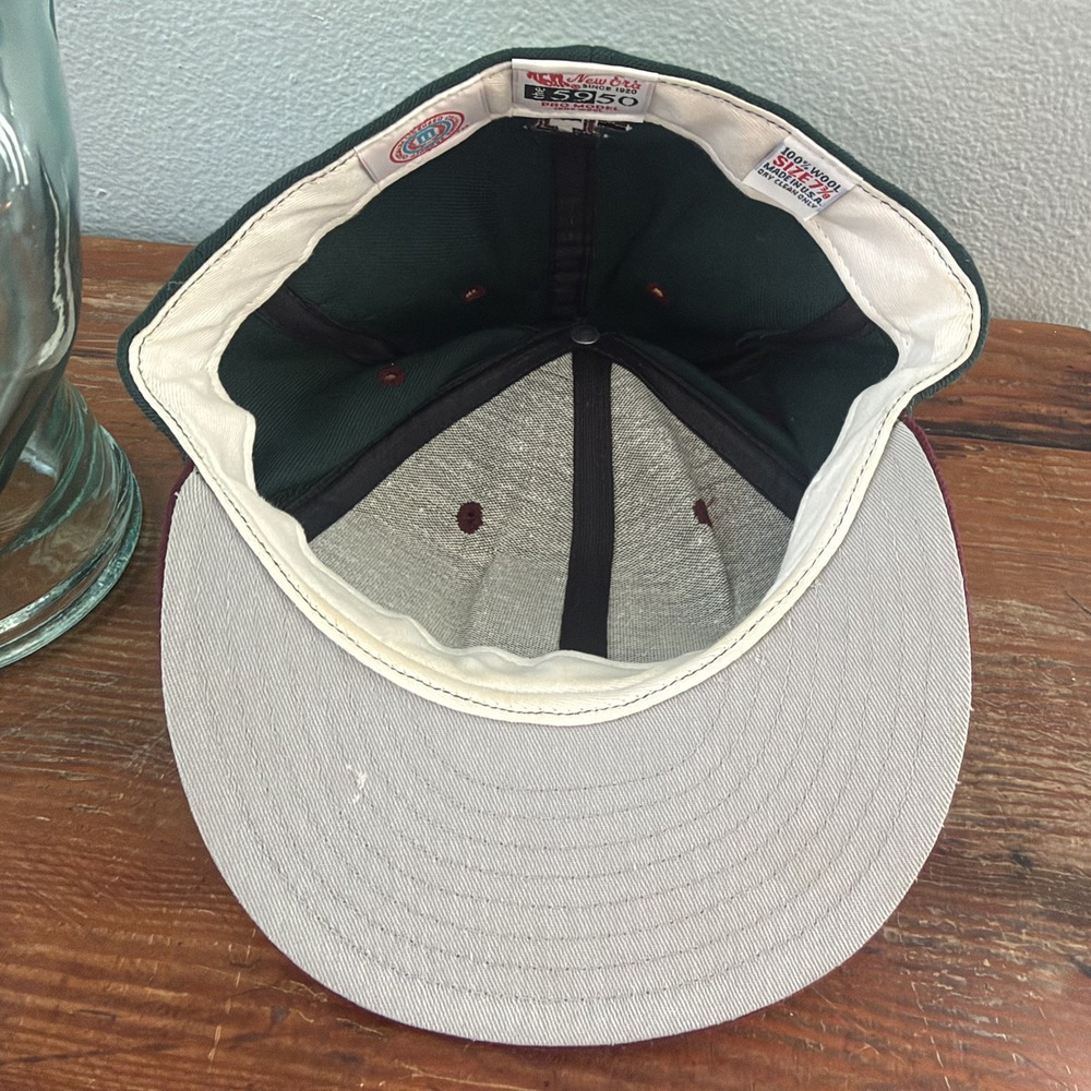 Vintage Utah Utes New Era 5950 Pro model 100% Wool Y2k Fitted 7 3/8 made in USA - Picture 6 of 11